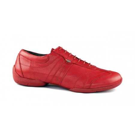 Fashion red sneakers for men Red leather dance shoes for men