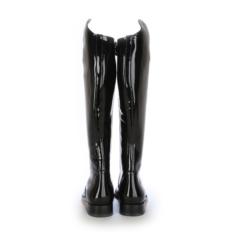 glossy leather boots