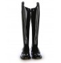 Black patent leather brogue style boots