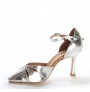 Silver leather comfortable bridal shoes