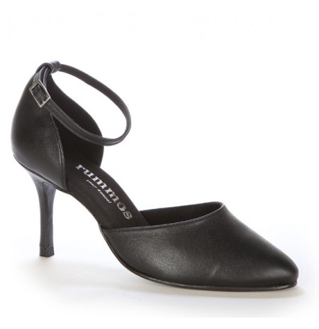Elegant black leather comfort shoes