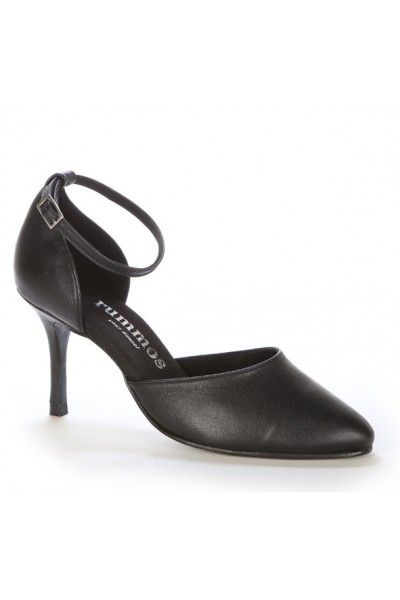 Elegant black leather comfort shoes