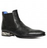 Trendy black snake ankle boots for men