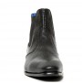 Black snake leather ankle boots for men with steel heel