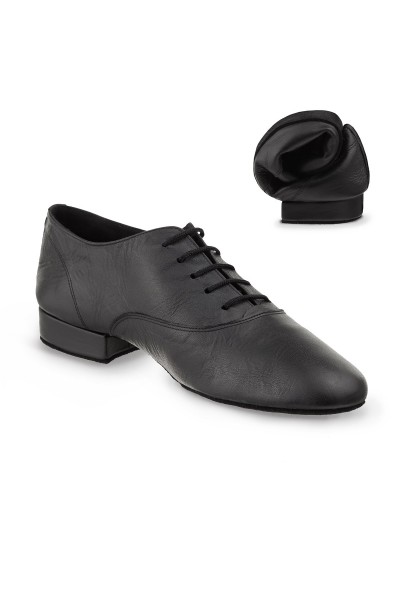 BLACK LEATHER SMART BALLROOM DANCE SHOES