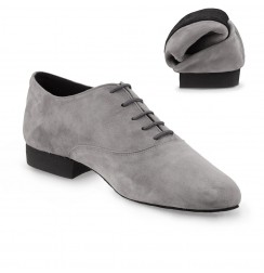 Elegant black & white men's leather dancing shoes 