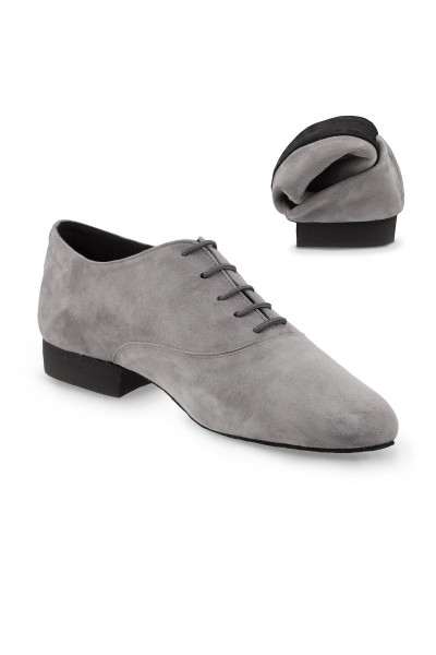 Elegant black & white men's leather dancing shoes 