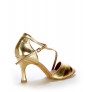 Elegant gold leather comfort sandals