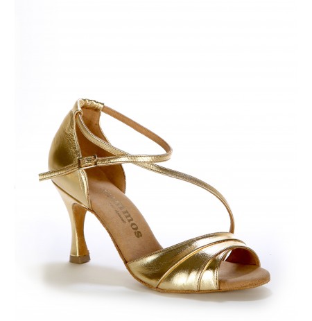 Elegant gold leather comfort sandals