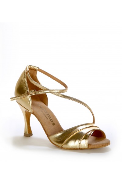 Elegant gold leather comfort sandals