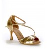 Elegant gold leather comfort sandals