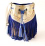 Western leather crossbody bag with fringes