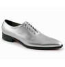 Sivler patent leather shoes for men