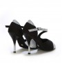 Black elegant latin dance heels with rhinestones