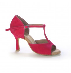 Fuchsia T-strap heels
