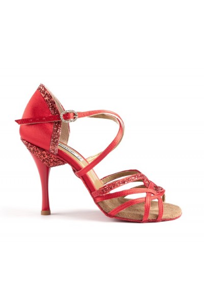Red salsa shoes with sparkly heel Red salsa shoes with sparkly heel