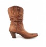 Ladies beige leather cowboy boots