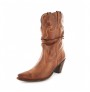 Ladies beige leather cowboy boots