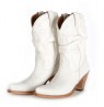 White leather cowboy boots for women