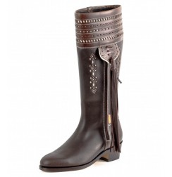 Spanish leather riding boots for women