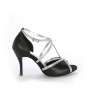 Black elegant latin dance heels with rhinestones