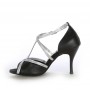 Black elegant latin dance heels with rhinestones