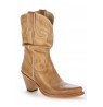 Made to measure beige leather cowboy boots for women