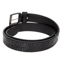 Black crocodile leather Belt