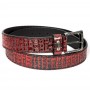 Red crocodile leather Belt