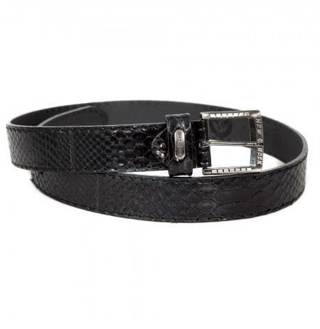 Black Genuine Snakeskin Belt