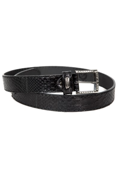 Black Genuine Snakeskin Belt