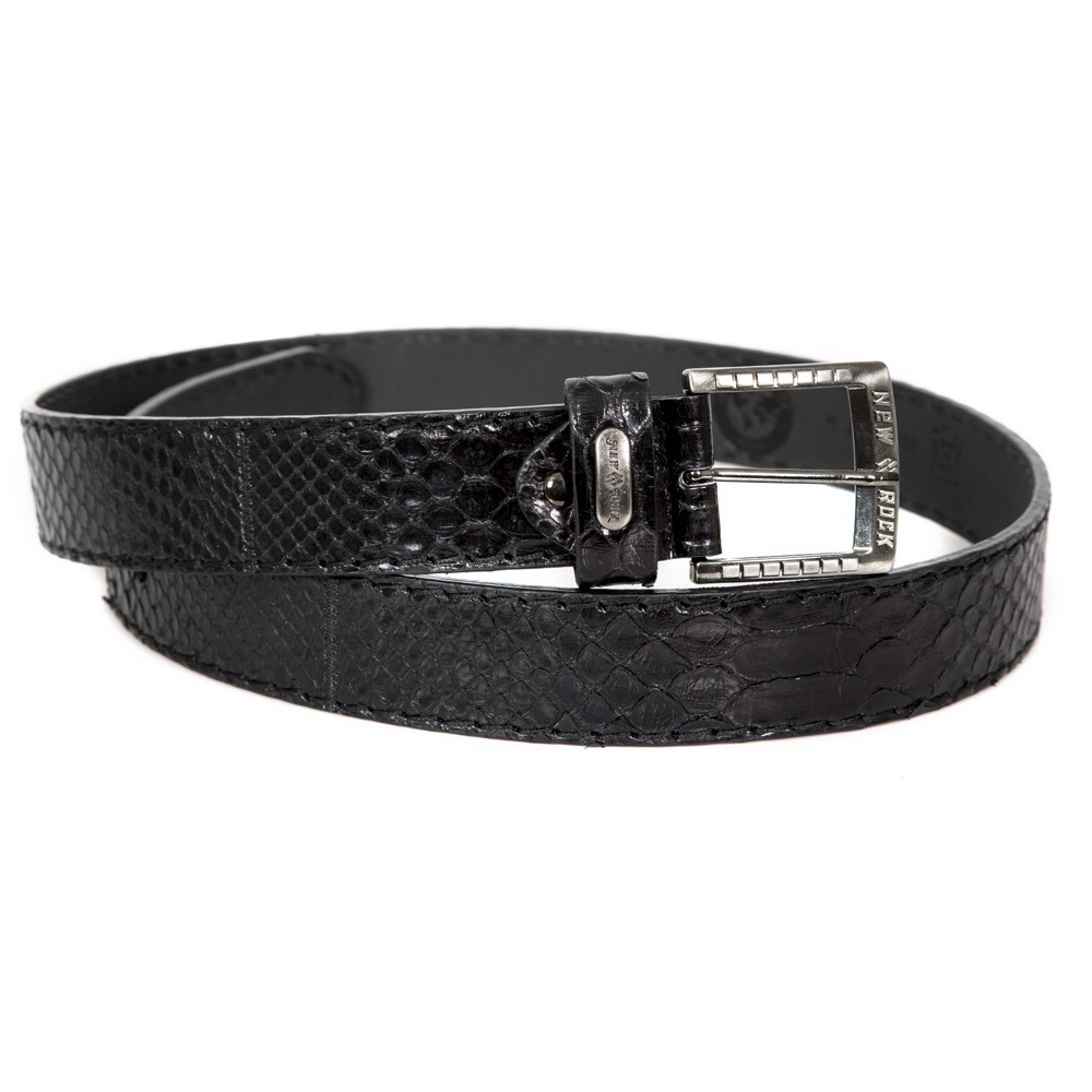 black and white snakeskin belt