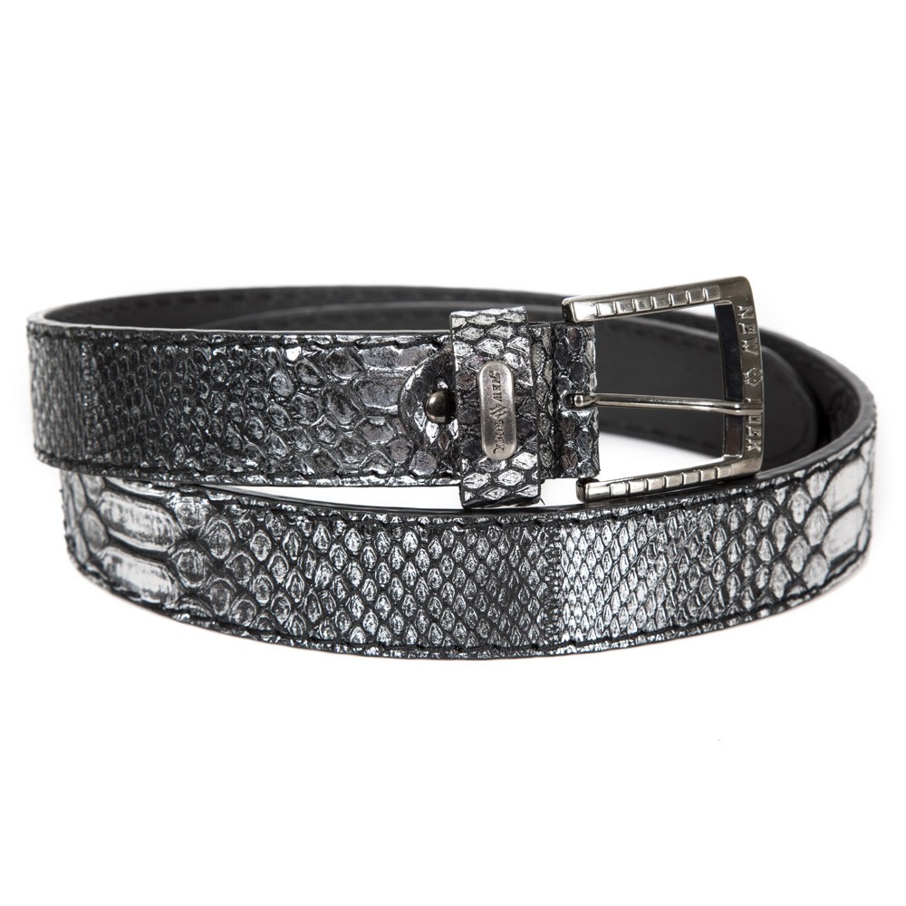 black and white snakeskin belt