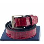 Red patent crocodile leather Belt