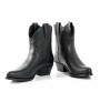 Three tone leather cowboy ankle boots