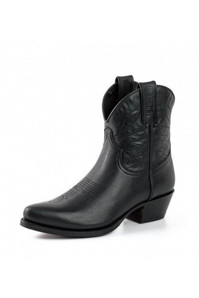 Three tone leather cowboy ankle boots