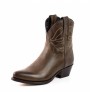 Brown leather cowboy women ankle boots