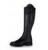 Elegant black oiled leather riding boots