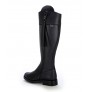 Elegant black oiled leather riding boots