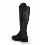 Made to measure black oiled leather riding boots
