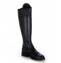 Made to measure black oiled leather riding boots