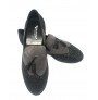 Elegant black & white men's leather dancing shoes 