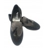 Elegant black & white men's leather dancing shoes 