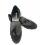 Elegant black & white men's leather dancing shoes 