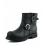 Black leather bike boots with padded tip