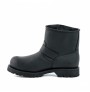 Black leather bike boots with padded tip