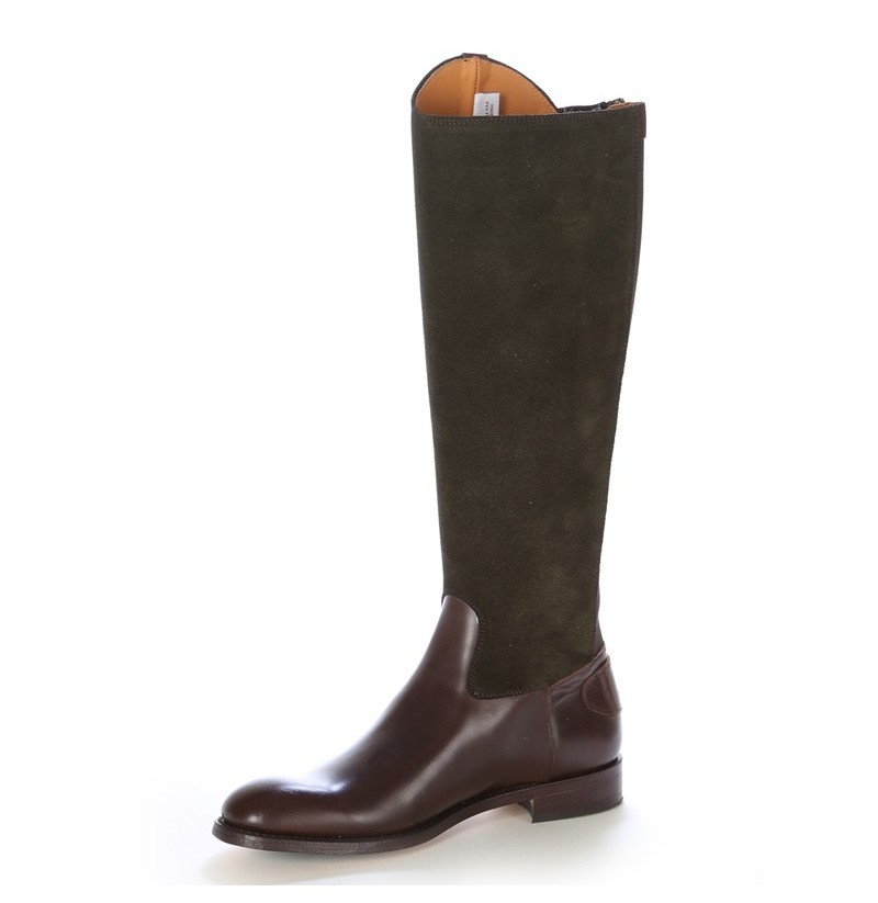 Two tone leather and suede equestrian boots Leather dressage boots