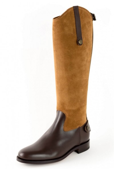 Two-tone leather equestrian boot