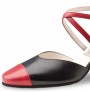 Black and red leather salomé dancing shoes