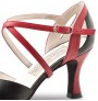 Black and red leather salomé dancing shoes